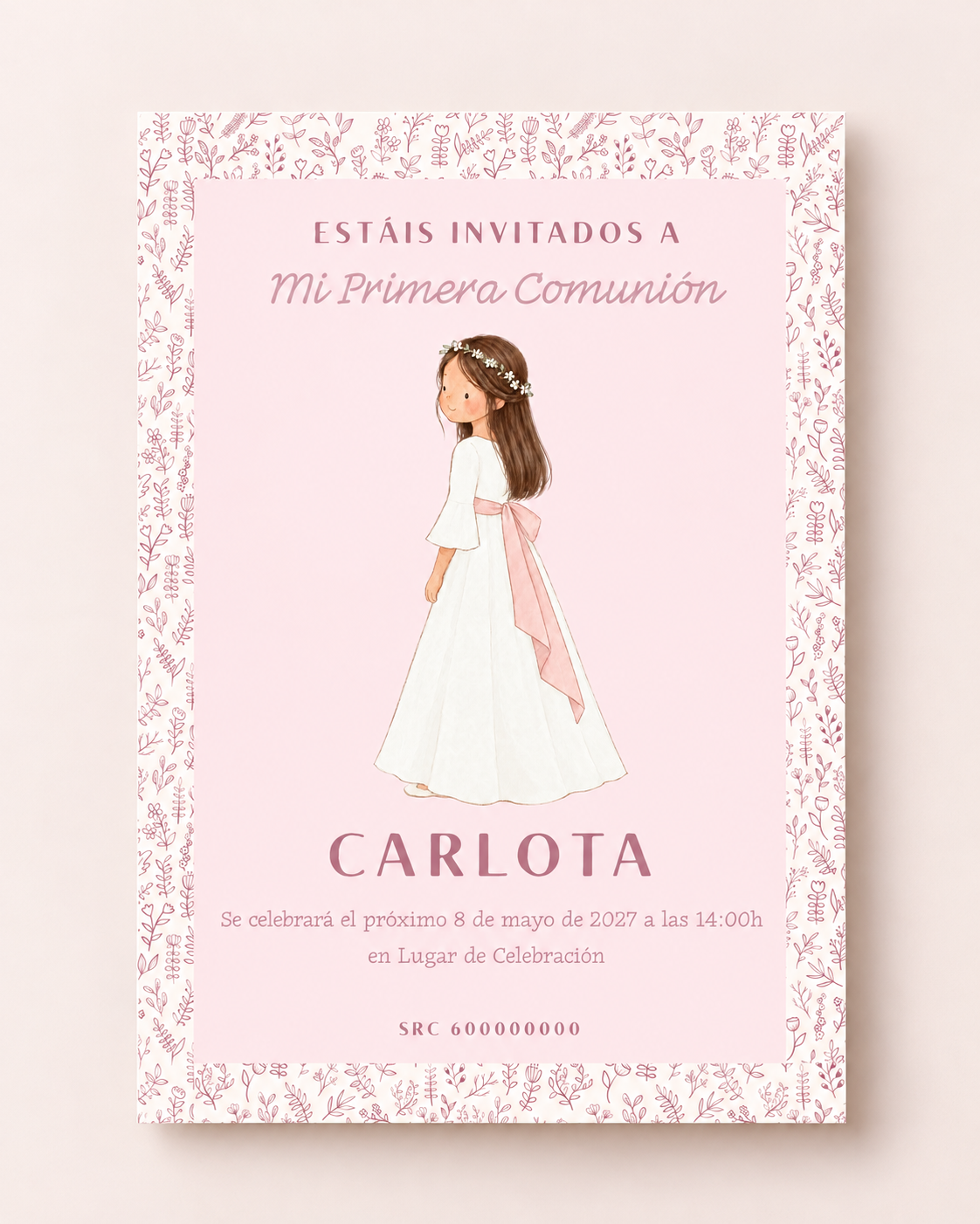 Modelo Carlota, invitación de comunión